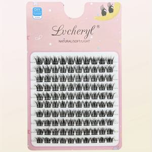 TEMU LVCHEYL 100개 플러피 C-컬 인조 밍크 속눈썹 키트 - 초보자 친화적, 쉬운 DIY 클러스터 래쉬 익스텐션, 0.07D 볼륨, 자연스러운 느낌 & 재사용 가능, 초보자에게 완벽함