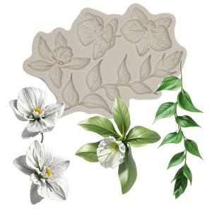 TEMU 해양 자수의 실리콘 꽃과 잎 스텐실 성형기 - 초콜릿, 폰당, 웨딩 케이크를 위한 유연한 케이크 장식 도구 - 데이를 위한 로맨틱한 꽃 장식