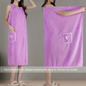 TEMU 1pc 여성용 빠른 건조 목욕 가운, 두꺼운 스트랩이 있는 플로럴 스파 랩 타월, 흡수성 목욕 스커트, 저알러지 홈 욕실 액세서리|샤워가운