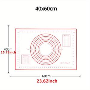 TEMU 23.62''x15.75'' 대형 실리콘 베이킹 매트 피자, 케이크, 반죽 및 주방 요리 - 가정 베이킹에 완벽