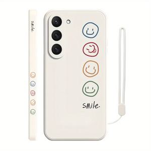 TEMU 삼성 S24 울트라/S23 플러스/S23/S22+/S21/S20 FE/NOTE20 울트라/10플러스용 폰 케이스, 재미있는 얼굴 표정 디자인 + TPU 핸드 스트랩
