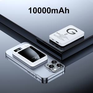 TEMU BYGP 5000/10000mAh 휴대용 자석 무선 보조배터리, 아이폰 12/13/14/15/16 기기용 PD20W 고속 충전 및 LED 전력 표시 기능, 야외 비상 모바일 폰 배터리 팩|보조배터리