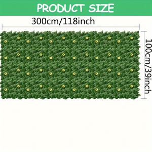 TEMU 인공 아이비 프라이버시 펜스 스크린 꽃, 100cm/39in*300cm/118in 인조 녹색 헤지 벽 장식, 야외 매달린 플라스틱 아이비 잎과 패널 발코니, 파티오, 정원, 뒷마당 - 전기 불필요, 깃털 없음, 모든 계절에 적합