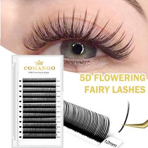 TEMU CoMango Wispy Sense 슈퍼 소프트 5D 플로라 페어리 속눈썹 연장 - 자연스러운 한국 메이크업 인조 속눈썹, 밍크 클러스터, 볼륨감 있고 가벼움, C-컬, 10-15mm 길이, 초보자 및 살롱에 적합, 자연스러운 아이 메이크업 | 볼륨감 있는 속눈썹 | 밍크 속눈썹
