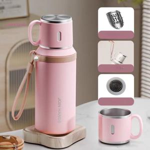 TEMU 1pc 316 스테인리스 스틸 진공 단열 스포츠 보틀 뚜껑, 티 인퓨저 및 손잡이 포함, 600ml/21oz 휴대용 커피 머그잔 야외, 여행, 사무실, 학생용 - 이상적인 크리스마스 선물