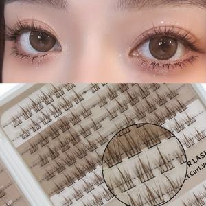 TEMU 384개 팜 래쉬 브라운 래쉬 클러스터 - 자연스러운 룩, 혼합 길이 9-12mm, CC 컬, 0.07mm 두께, 쉬운 DIY 적용, 재사용 가능한 속눈썹 연장으로 은은하고 눈매를 돋보이게