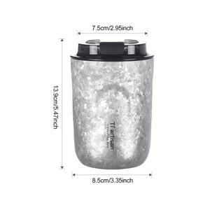 TEMU 1pc Tiartisan Pure Titanium Insulated Mug 400ml - 더블 월, 와이드 머스, PVC/BPS/BPF-Free, 뚜껑이 있는 - 솔리드 패턴, 초경량, 캠핑 및 여행용 휴대용