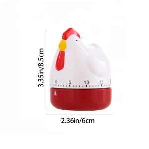 TEMU 1pc 창의적인 닭 모양 주방 타이머, 바람으로 작동하는 주방 주사기, 기계식, 배터리가 필요하지 않습니다. 요리와 선물로 사용할 수 있는 귀여운 플라스틱 타이머