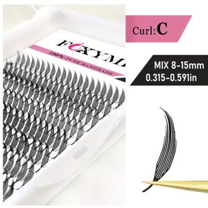 TEMU 12줄 코믹 래쉬 C/D 컬 만화 속눈썹 연장 8-15mm 애니메이션 래쉬 자동 꽃무늬 프로마드 팬즈 부드러운 자연스럽고 가벼운 푹신한 볼륨 있는 인디비전 속눈썹 코스프레 파티 필수품