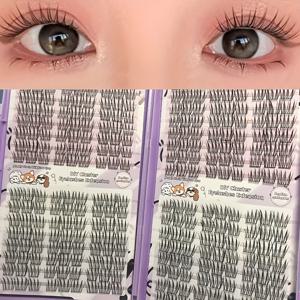 TEMU 288 클러스터 DIY 눈썹 연장 키트, 자연스러운 만화 스타일, 초보자 친화적이고 재사용 가능, 혼합 길이 11-13mm, C-커슬, 부드럽고 편안한 0.07mm 두께, 룩을 만듦, 일상적인 착용 눈썹, 자연스러운 눈썹 스타일|DIY