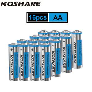 TEMU KOSHARE AA 알카라인 배터리, 안정적인 전압 1.5V, 16/24/32개, 품질 보장, 높은 비용 성능, 계산기, 라디오, 리모컨, 알람 시계, 초인종, 소형 선풍기, 무선 마우스/키보드 및 기타 충전 불가능한 배터리에 적합, 충전기는 사용하지 마세요