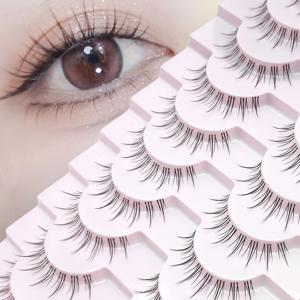 TEMU 5/10 쌍의 자연적인 작은 불 속눈썹, C-Curl 속눈썹 - 5 쌍/10 쌍, 검은색, 10-13mm, 재사용 가능, 초보자에게 적합, 일상적인 눈썹 메이크업 강화제, 풀고 자연스러운 외모, 애니메이션 데이트, 코스프레, 편안함, 불편함 없음