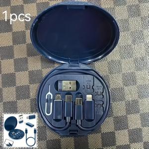 TEMU 5 in 1 실리콘 USB Type-C 충전 케이블 키트, 데이터 전송 및 저장 카드를 특징으로 MFI 인증, Iphone, Android, 태블릿, USB to Lightning, 데이터 케이블 저장 상자와 호환 가능합니다.
