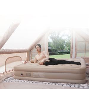 TEMU 아웃도어 캠핑 에어매트 더블 쿠션 에어침대 펌프내장형 야외 접이식 캠핑매트리스 높이 40cm