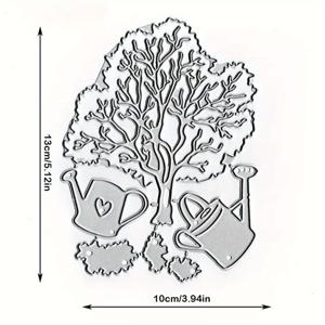TEMU 1 세트 새로운 대형 나무와 물주기용 병 장식 창의적인 수제 DIY 금속 절단 모형, 카드 만들기용 고품질 탄소강 인장 절단 모형, 스케치북, 앨범 프레임, 카드, 편지, 초대장, 촛불 라이트 박스, 인장 종이, 수제 창의적인 만들기, 생일 파티 기념식 및 기타 휴일 선물 사랑과 우정 의미 있는 축복 장식 위대한 창의적인 디자인 절단 모형