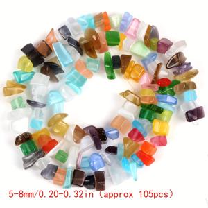 TEMU 로무인 5-8mm 천연 스톤 캣 아이 그라벨 비즈 - 다색상 주얼리 만들기용 루스 스페이서 비즈, DIY 팔찌 & 목걸이용, 15인치 줄, 손으로 연마된 불규칙한 모양, 창의적인 공예품 제작, 비딩 취미