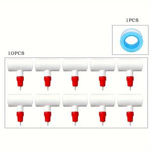 TEMU PVC 파이프용 플라스틱 닭 물통 꼭지 10개, PVC 티 피팅 포함, 수평 가금류 꼭지 및 티, 거위, 토끼, 오리용 DIY 닭 물 공급 시스템 - 전기 또는 배터리 불필요