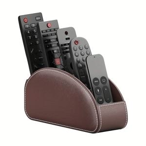 TEMU 1개 PU 가죽 TV 리모컨 홀더 - TV 컨트롤러, 메이크업 브러쉬, 문구류, 안경, 미니 아이템용 5구분형 데스크탑 수납 정리함 - 스타일리시하고 기능적인 홈, 침실, 거실용 수납 솔루션, 홈 조직용 수납함