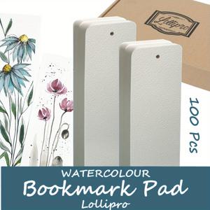 TEMU LOLLIPRO /100개 물색 북마크 패드, 100% 나무 펄프, 냉압착, 140lb (300gsm) 아트 종이, 15x5cm (2x6인치) - 예술가, 초보자, 전문가에게 완벽한 선택