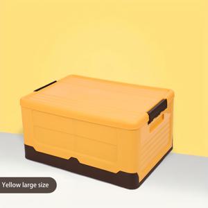 TEMU 【인기 선택】 초대형 37L/9.77 갤런 접이식 보관 상자, 내구성 있는 플라스틱 직사각형 주방, 차량 트렁크, 침실, 홈 데코, 기숙사, 야외용 - 방수, 공간 절약 다목적 컨테이너, 홈 정리용 저장함
