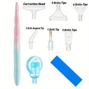 TEMU 9개 5D 페인팅 키트, 다양한 색상의 매트 도금 펜, 접착 클레이, 드릴 팁 & 롤러 헤드 포함 - 필수 DIY 자수 & 크로스 스티치 액세서리 세트, 새로운 페인팅 키트