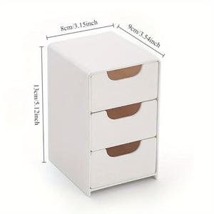 TEMU 3단 미니 화장대 서랍 보관함, 메이크업 및 보석용 플라스틱 데스크탑 정리함, 전원 필요 없음, 경량, 카운터탑 마운트, 가정 및 주방 욕실 액세서리.