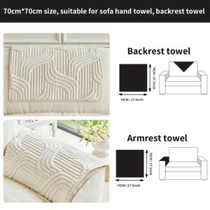 TEMU 1pc 현대 자카드 T-쿠션 소파 커버, 두꺼운 미끄럼 방지 벨벳 가구 보호대, 기계 세척 가능, 팔걸이에서 섹셔널 소파까지 애완 동물 친화적인, 가정 및 사무실 장식 - 폴리에스테르 100%|쇼파쿠션|쿠션커버|3인용쇼파