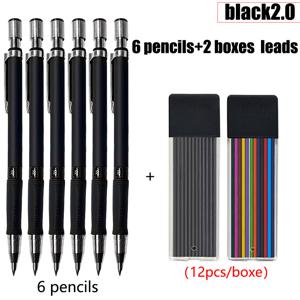 TEMU 미술 및 사무용 2.0mm 기계식 연필 세트 - 연필 6개 + 연필심 2박스 포함, HB 등급, 스케치 및 드로잉에 이상적