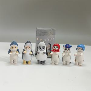 TEMU 6개의 동물 주제 PVC 미니 스타투, 고양이 인물을 특징으로, 재미있는 홈 데코, 수집 가능한 모델, 방 배치 및 자동차 대시보드에 적합, 크리스마스, 새해, 생일 선물에 이상적입니다.