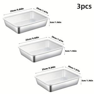 TEMU 9.84인치 식품용 컨테이너, 스테인리스 스틸 신선 보관 상자, 냉장고 보존, 밀봉 및 누수 방지, 뚜껑 포함, 식품 저장 및 수집 세트, 테이크아웃 음식, 레스토랑과 주방에 적합, 식기세척기 및 오븐 안전, 야외 캠핑 가능|캠핑냉장고|트라이탄밀폐용기