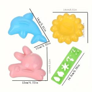 TEMU 4pcs 귀여운 토끼 & 돌고래 쌀볼 모양 세트 - DIY 수시 & 벤토 상자 장식, 비전기 플라스틱 주방 도구, 재미있는 음식 선물, 벤토 액세서리