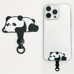 TEMU 1/3/5개 귀여운 만화 판다/고양이/강아지 잃어버리지 않는 랜드스파서 360도 회전 탄소섬유 나일론 모바일폰 랜드스파서 - 초박형, 내구성 있는, 분리 가능한 가스켓 금속 반지 클립 휴대폰 케이스 액세서리용 매듭