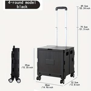 TEMU 1pc 핑크 접이식 플라스틱 정원 카트 - 다기능, 휴대용, 쉽게 보관할 수 있는 접이식, 쇼핑 및 야외 사용에 이상적, 쇼핑용 정원 카트|테무쇼핑