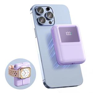 TEMU 고속충전 대용량 멀티단자 15W 맥세이프 무선충전 PD22.5W QC3.0 3in1 일체형 미니 휴대용 보조배터리 10000mAh