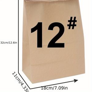TEMU 100개, 크래프트 종이 봉투, 80gsm 손잡이가 없는 가방, 식료품 가방, 이동 가방, 음식 섭취용, 선물 포장, 파티 호의, 베이킹 도구, 주방 가제트, 주방 악세사리, 가정용 주방 용품