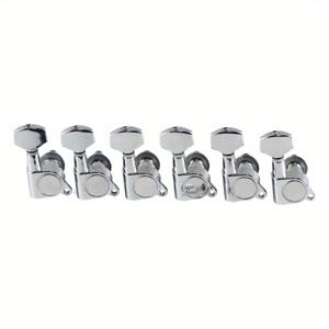 TEMU 6pcs 일렉트릭 기타 스트링 튜닝 키 페그 튜너 머신 헤드 6R /6L 작은 버튼
