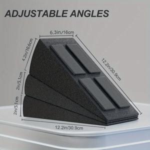 TEMU 3pcs 블랙 딥 스쿼트 웨지 블록 - 12.8cm 다리 스트레칭 폼 슬래브, PP 소재에 설 피트, 스쿼트, 발목 리프트, 요가, 무릎 크로스오버 피팅 운동, 스포츠 강화제 | 인간 중심 디자인 | 내구성 있는 폼