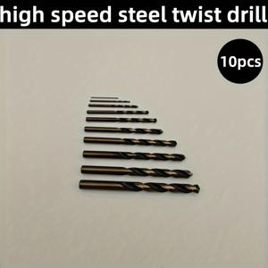 TEMU 10개 고속강 코발트 드릴 비트, 1-10mm, 90도 테이퍼, 스테인리스 스틸, 철, 알루미늄, 구리, 나무 및 기타 구멍에 적합