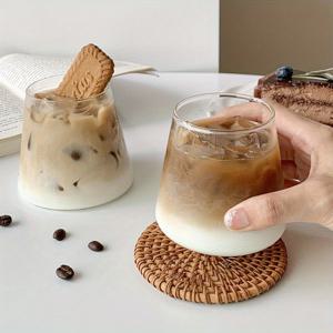 TEMU 11.84oz 투피스 세트, 일본 후지산 컵 투명 커피 유리컵, 가정용 우유 차가운 음료수 물 고급 보로실리케이트 유리컵, 할로윈 선물, 크리스마스 선물