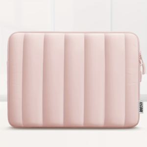 TEMU TECOOL 핑크 퍼프 노트북 슬리브 백 - 가벼움, TSA 준수, 부드러운 지퍼, 폴리에스터 소재, MacBook Air Pro 13