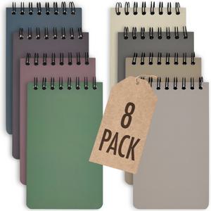 TEMU 8개 미니 스파이럴 노트북, 3x5인치 소프트 커버 포켓 저널, 각 120줄 페이지, 다양한 지구 톤, 학생, 여행자, 학교 용품 및 선물에 이상적, 여행 저널 | 소프트 커버 디자인 | 유연한 노트북, 노트북 및 저널