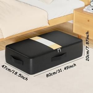 TEMU 1개의 대형 침대 아래 보관용 가방, 내구성이 뛰어난 PE 소재, 접이식, 옷, 담요, 장난감, 옷장 정리용으로 사용할 수 있는 범용 크기