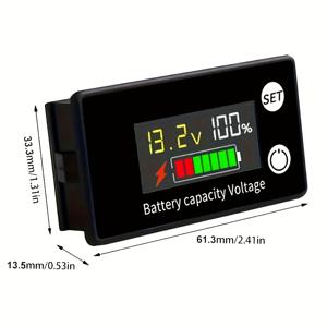 TEMU 6133A LCD 디지털 배터리 용량 및 전압 미터 - 납산/LiFePO4 배터리용 듀얼 디스플레이 8-100V 이중 셀 테스터, 역방향 보호 기능이 있는 자동차/ 산업용 파워 미터, 내구성 있는 ABS 하우징