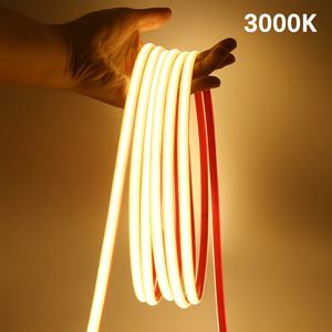 TEMU ZGREDED 10W 유연한 COB LED 스트립 조명 220V-240V, IP65 방수, 양면 테이프 포함, 실내 주방, 거실, 천장용 오렌지 및 흰색 조명 - 50cm, 주방 천장 조명|생동적인 조명|코팅 조명