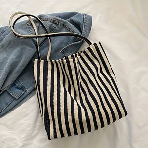 TEMU 여성용 빈티지 토트백 - 캠퍼스, 여행, 해변 및 쇼핑용 대용량 오픈탑 무선 숄더백 - 내구성 있는 캐주얼 시크한 혼합 색상 디자인, 완벽한 휴일 선물, 튼튼한 손잡이|에코백