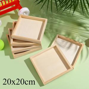 TEMU 6pcs 20Cmx20Cm, DIY 공예 수제 나무 트레이, 페인팅, 염색, 3D 퍼즐 및 예술 프로젝트, 가정 장식