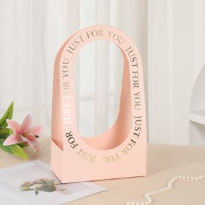 TEMU 10개 세련된 접이식 종이 꽃 바구니, 빈 손잡이 - 교사 날 꽃束, 선물 상자 및 꽃 장식, 휴대용 디자인, 선물 상자|세련된 꽃 장식|종이 꽃 바구니
