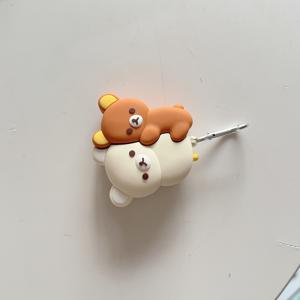 TEMU 에어팟 1, 2, 3, 4, 프로, 프로 2용 귀여운 곰 모양 실리콘 케이스|케이스