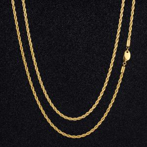 TEMU ICEDCHICS 남성용 3mm 스테인리스 스틸 로프 체인 목걸이 - 18K 금도금, 5X 도금 내구성 마감, 18-26인치 조절 가능한 힙합 주얼리, 안전 잠금장치 포함, 캐주얼 & 포멀웨어용 다용도 액세서리, 매끄러운 광택|남자목걸이