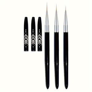 TEMU 네일 아트 라인러 브러시 3pcs 세트, 초보자용, 초박형 디테일링, 그라데이션 및 엣지 드로잉, 젤 애플리케이션 및 메이크업 브러시에 완벽